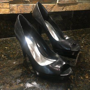 Style & Co Celine Peep Toe Leather Pumps, Size 7